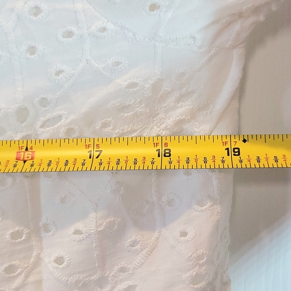 Sundance Jasmine Eyelet Midi Dress Womens Large Woven Cotton High Low Hem V-Neck - Picture 15 of 16